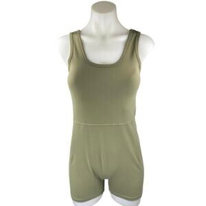 PAC 1980 Women's Green Sleeveless Cami One Piece Bodysuit Jumpsuit Romper Size M